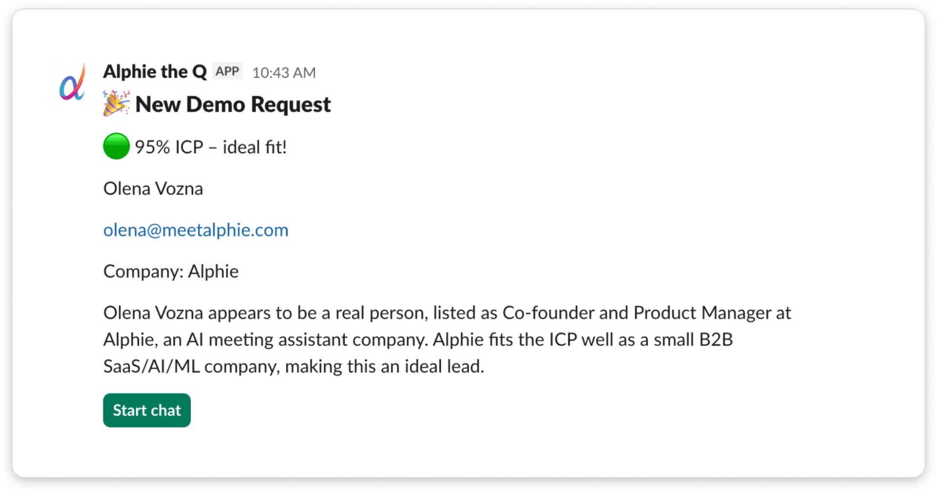 New Lead Notification in Slack