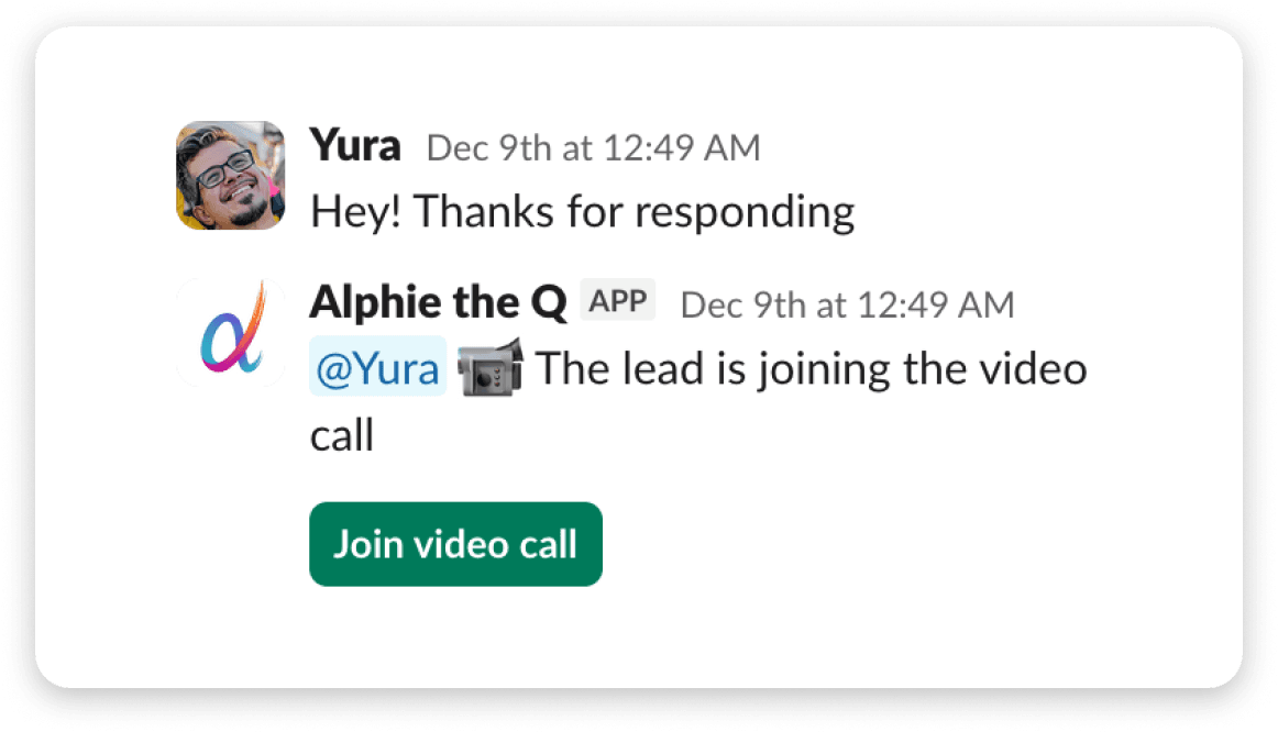 Video Chat Alert in Slack