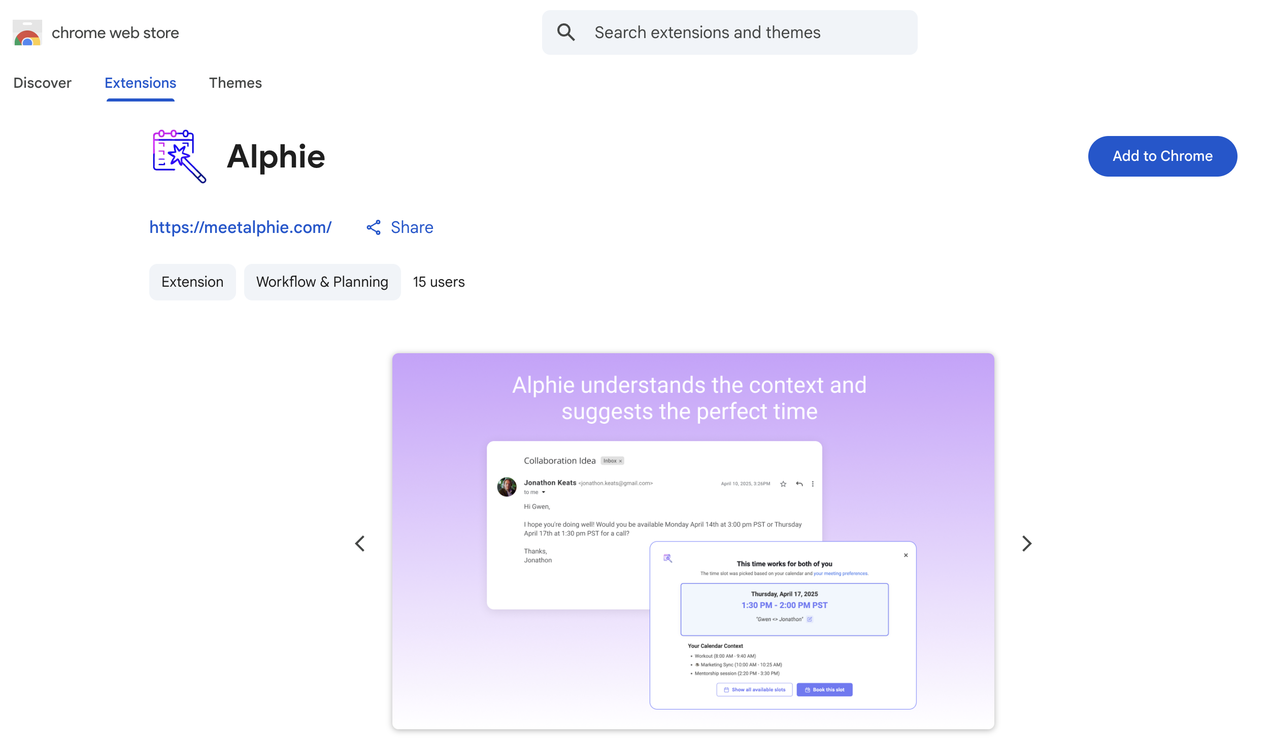 Introducing the Alphie Chrome Extension: Schedule Any Meeting in One Click