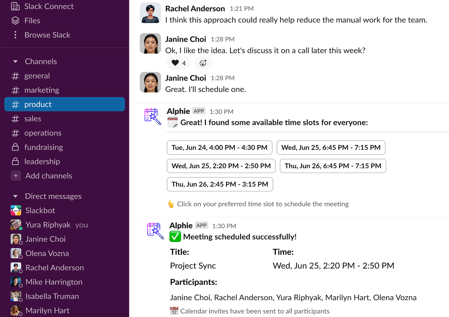 Alphie Group Scheduling Interface